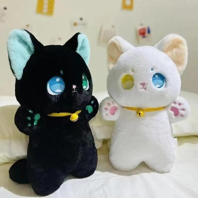 Yiran toy Schwarz-Weiß-Katze Plüschtier, 25 cm, ab 6 Jahren - Bild 1