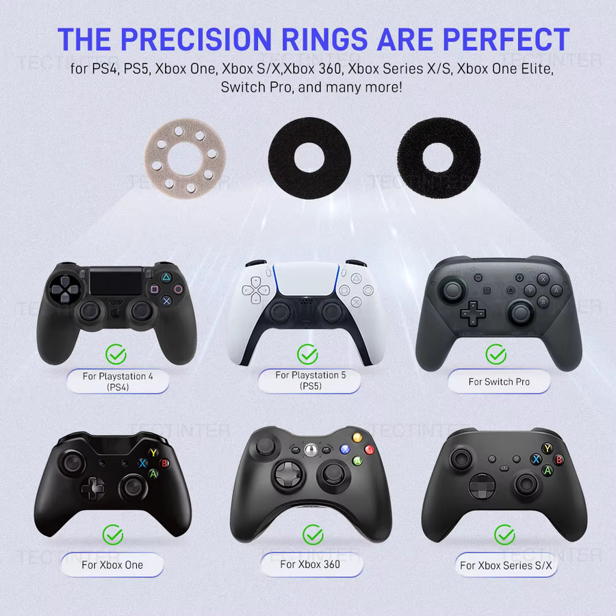 TECTINTER 12er Set Weiche Ziel-Unterstützung Schwamm-Ringe für PS5, PS4, Xbox und Nintendo Switch Controller zur Präzisionssteuerung - Bild 2