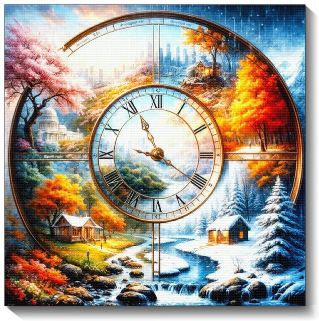 QIZITENG Kolibri DIY Diamantmalerei Set mit Mosaik-Kreuzstich-Kit für Wanddekoration, Mehrfarbig, Durchmesser: 30 cm - Bild 1