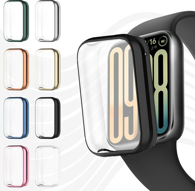 Xiaomi Mi Band 9 Pro Schutzhülle aus weichem TPU mit Displayschutzfolie und Stoßstangenabdeckung in Grün - Bild 1