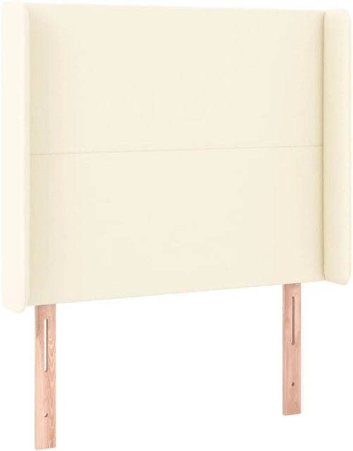 vidaXL Kopfteil mit Ohren in Creme, Kunstleder, B/T/H: 83 x 16 x 118/128 cm - Bild 1