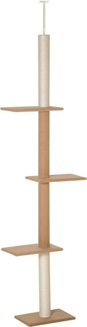 PawHut Kratzbaum Deckenhoch in Khaki und Beige mit 3 Ebenen für Katzen, Höhe: 228-260 cm - Bild 1