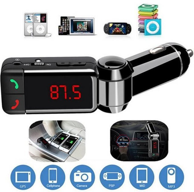 STEL ORA Bluetooth FM-Transmitter mit MP3-Player und Doppel-USB-Ladefunktion in Schwarz - Bild 1