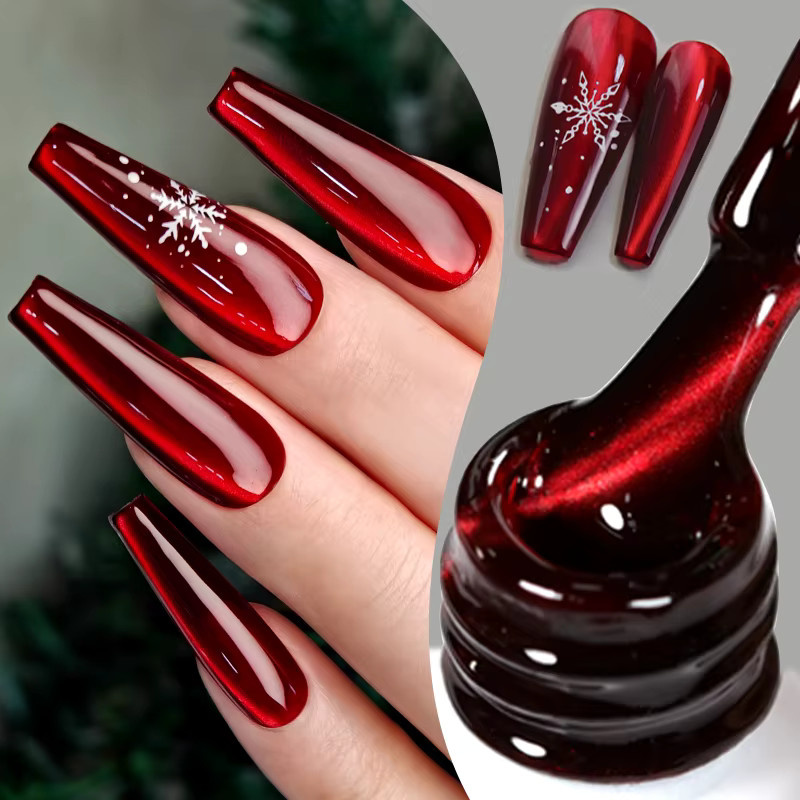BORN PRETTY Gel-Nagellack, roter Rubin-Katze, 10 ml, schimmernd - Bild 2