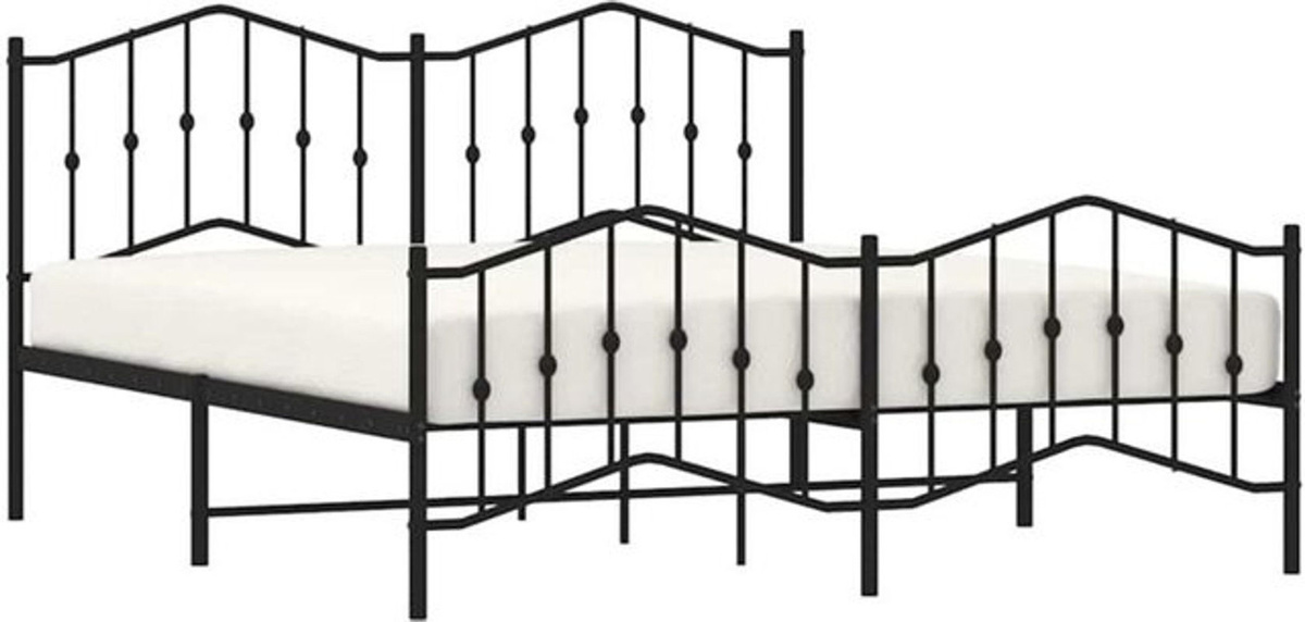 Klassisches Metallbett mit Kopf- und Fußteil von vidaxl in Schwarz, B/T/H: 183 x 213 cm - Bild 1