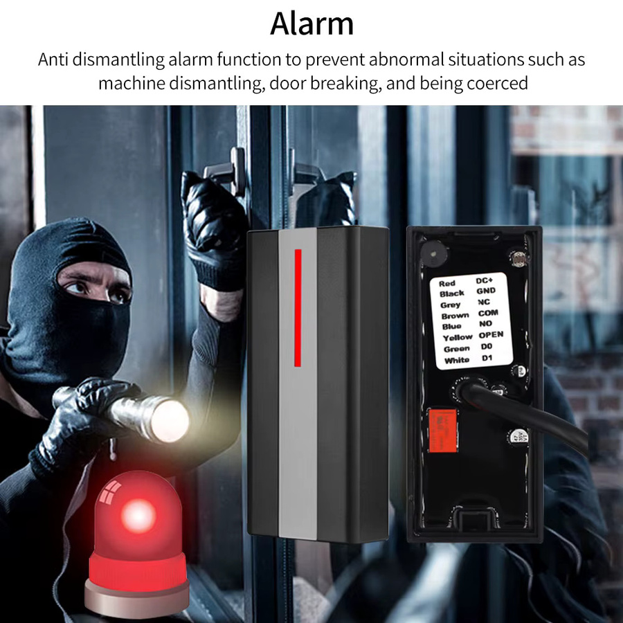 Asia-Teco RFID-Kartenleser Proximity Zugangskontrollmaschine IP68 Wasserdicht in Schwarz mit 3000 Benutzerkapazität und Wiegand-Eingang/Ausgang - Bild 6