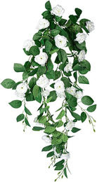 Viva Domo Kunstblumen Kletterrosen hängend in Grün und Weiß - Bild 1