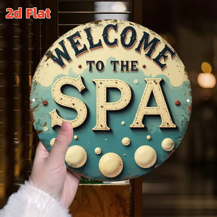 Wandkunstschild Willkommen im Spa von Potdemiel aus Aluminium in Grün - Bild 3