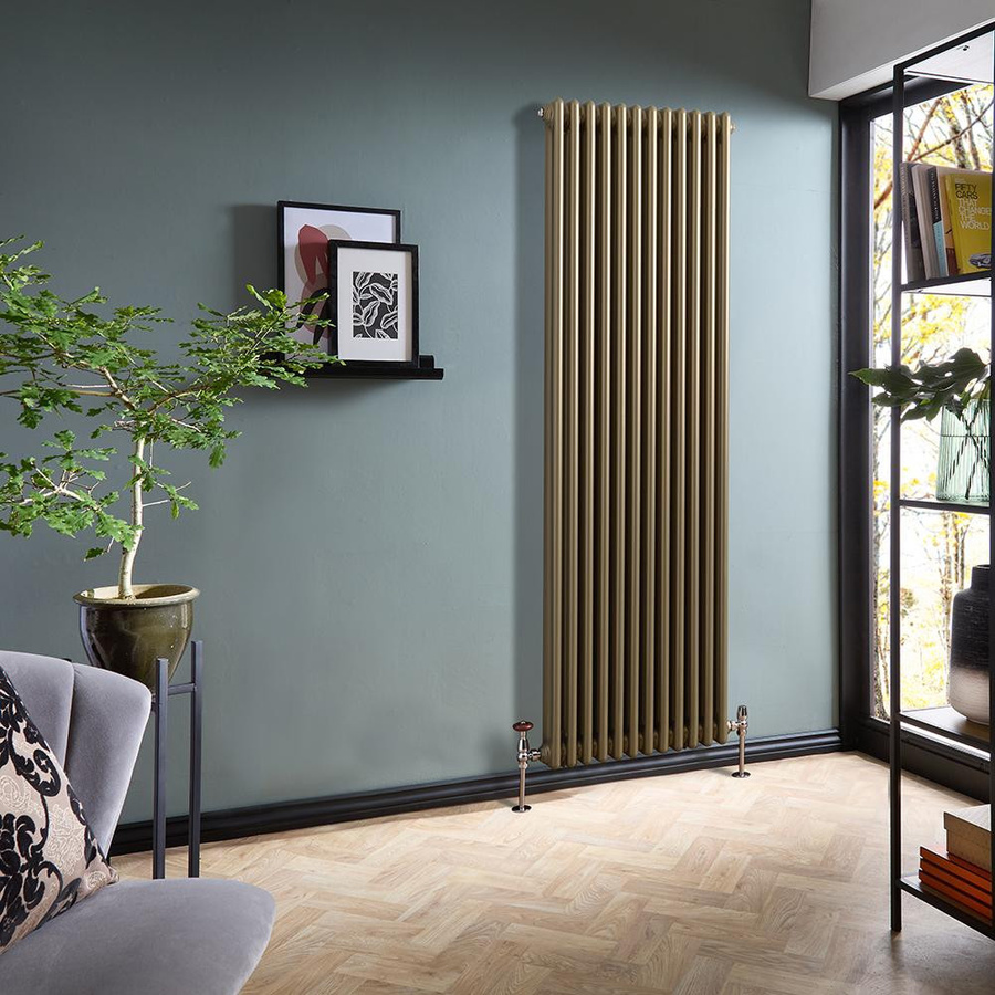 Hudson Reed Gliederheizkörper Regent Vertikal in Gold, Höhe: 180 cm, Breite: 56 cm - Bild 1