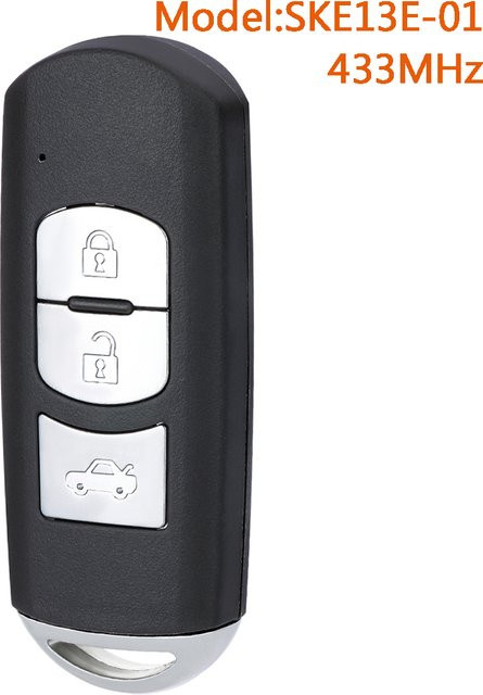 DIYKEY SKE13E-01 Smart Remote Auto Schlüsselanhänger für Fiat 124 Spider und Mazda, 433 MHz, ID49 Chip, 3 Tasten, Schwarz - Bild 1