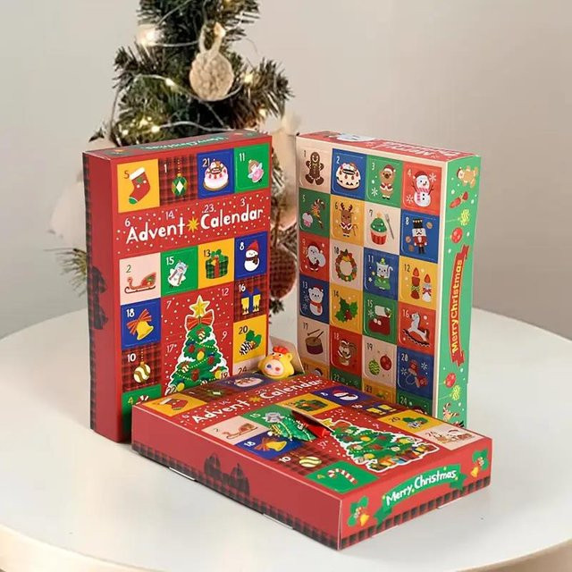 10 Stück ZQNYCY Adventskalender Blind Boxen aus Papier mit 24 Fächern in Mehrfarbig für Kinder und Weihnachtsfeiern - Bild 1