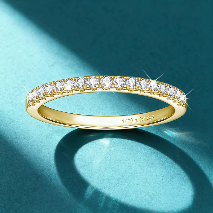 LONGUE VUE Ring, 14 Karat Gold gefüllt, Moissanit, Damen - Bild 3