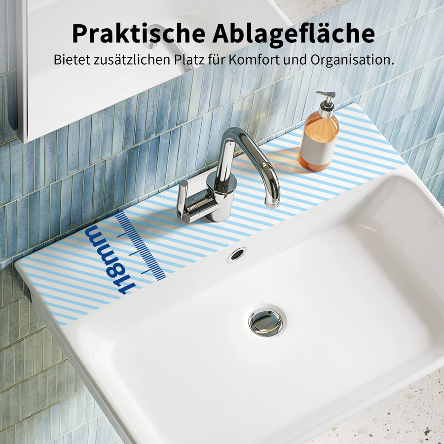 DeerValley Waschbecken aus Keramik in Weiß, rechteckiges Wand- oder Aufsatzwaschbecken mit Überlauf, Breite: 55,5 cm, Tiefe: 41 cm - Bild 4