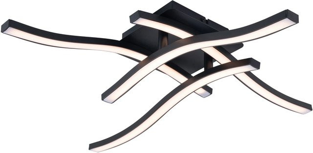Näve LED Deckenleuchte Onda in Schwarz mit Wellenform, B/T/H: 45 x 45 x 6,5 cm - Bild 1