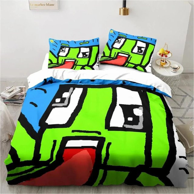 Weiches Bettwäscheset mit Cartoon-Design inklusive Bettbezug und Kissenbezügen, US Queen, B/B: 228 x 228 cm - Bild 1