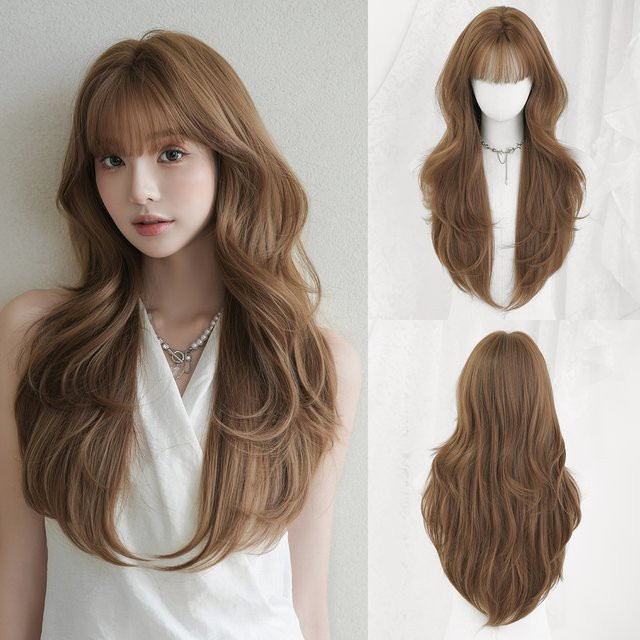7JHH WIGS Perücke, honigbraun, lang, gerade, geschichtet, Damen - Bild 1
