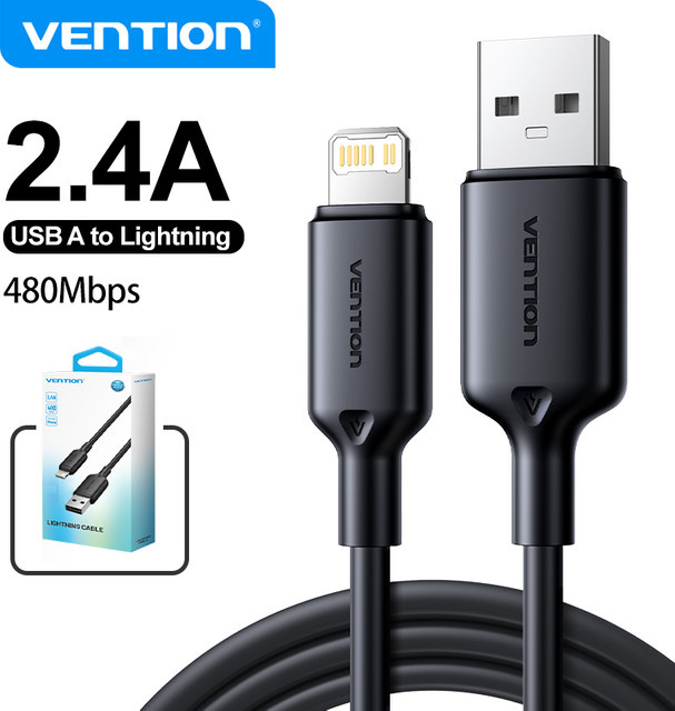 Vention USB-auf-Lightning-Kabel in Pink für iPhone und iPad mit Schnellladefunktion 2,4 A - Bild 1