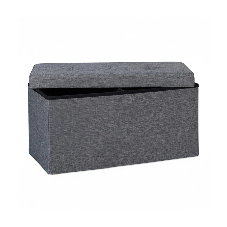 Relaxdays Sitzbank mit Stauraum aus MDF in Grau, B/H/T: 76 x 38,5 x 37 cm - Bild 2