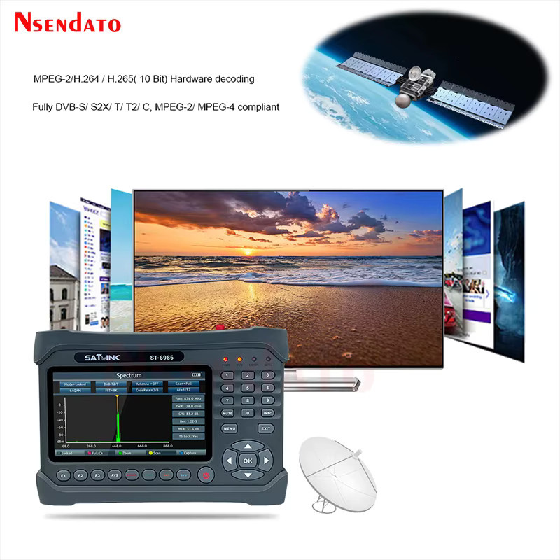 Satlink ST-6986 DVB-S2/S DVB-T/T2 DVB-C Satelliten-Signalfinder und Signalmessgerät in Schwarz - Bild 2