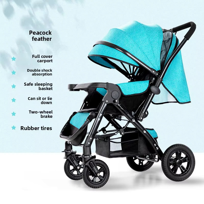 Stoßdämpfender und faltbarer Babykinderwagen mit umkehrbarem Sitz für Neugeborene und Kleinkinder - Bild 5