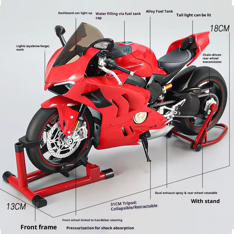 Maisto Ducati V4R Motorradmodell, Legierungsmotorrad-Figur, mit Zündfunktion - Bild 4