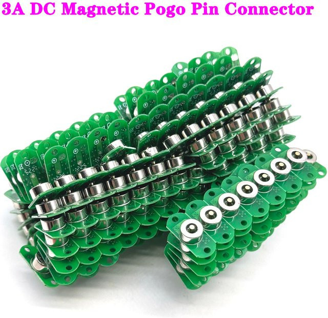 LAJQTAO Magnetischer Pogo-Pin-Steckverbinder Set 3A DC mit Montagelöchern Männlich und Weiblich - Bild 1