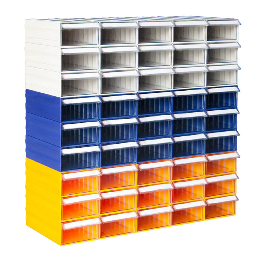 Stapelbare Element-Aufbewahrungsbox aus Kunststoff in Braun für Hardware-Teile und Werkzeuge, B/T/H: 24,0 x 18,0 x 9,5 cm - Bild 3