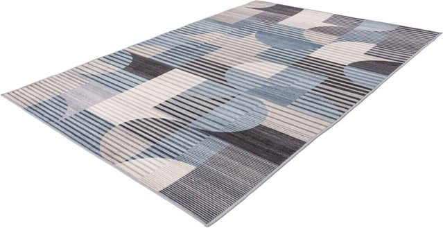 Kayoom Teppich Bluster 425 Blau Modern aus Polyester, rutschfest und pflegeleicht, Breite: 80 cm, Länge: 150 cm - Bild 1