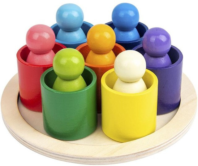 Kidsly Holzspielzeug Regenbogen-Bausteine Set, Montessori Lernspielzeug, ab 3 Jahre - Bild 1