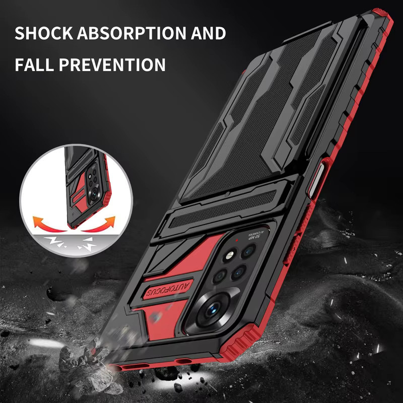 Stoßfeste Silikon-Schutzhülle mit Kreditkartensteckplatz für Xiaomi Redmi Note 14 13 12 11 11S 10 9 Pro 9T - Bild 5