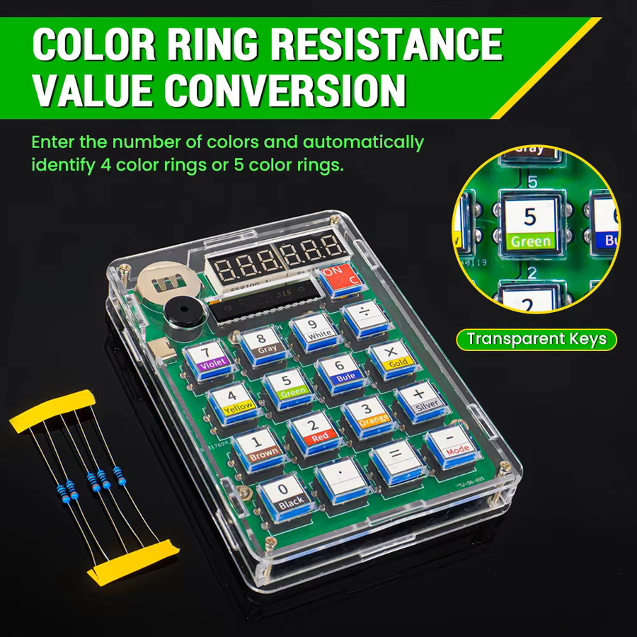 DIY-Rechner Elektronisches Produktionsset mit LED-Digitalröhrenanzeige und Gehäuse in Multicolour - Bild 3