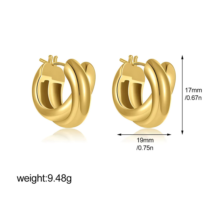 Creolen amofa, Edelstahl, Gold, Damen - Bild 2