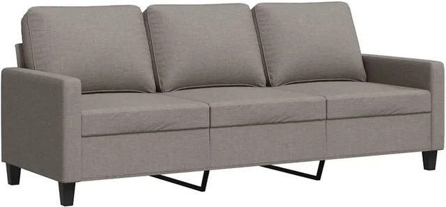 vidaXL 3-Sitzer-Sofa modern in Taupe mit Stoffbezug und Metallrahmen, Breite: 198 cm, Tiefe: 80 cm, Höhe: 77 cm - Bild 1