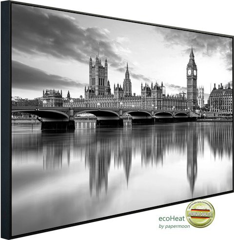 papermoon Infrarotheizung EcoHeat London Schwarz Weiss mit Matt-Effekt, App-Steuerung und Überhitzungsschutz - Bild 1