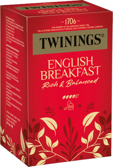 Twinings English Breakfast, Schwarztee, Teebeutel, 20 Stück, 40g - Bild 1