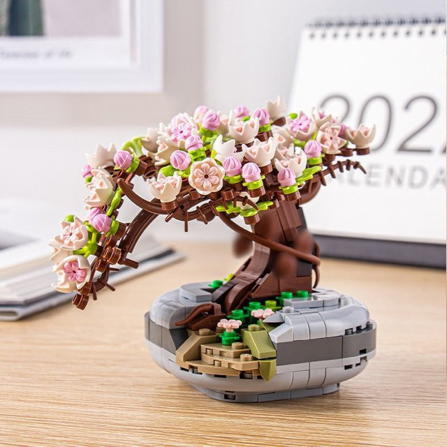 CONUSEA Mini Sakura Bonsai, Bausteine, UV-Farbwechsel, Kirschblütenbaum Topfpflanze - Bild 1