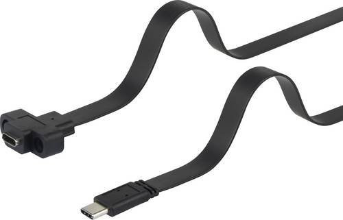 Renkforce USB-C Verlängerungskabel USB 3.2 Gen1 Schwarz 0,50 m RF-3415026 - Bild 1