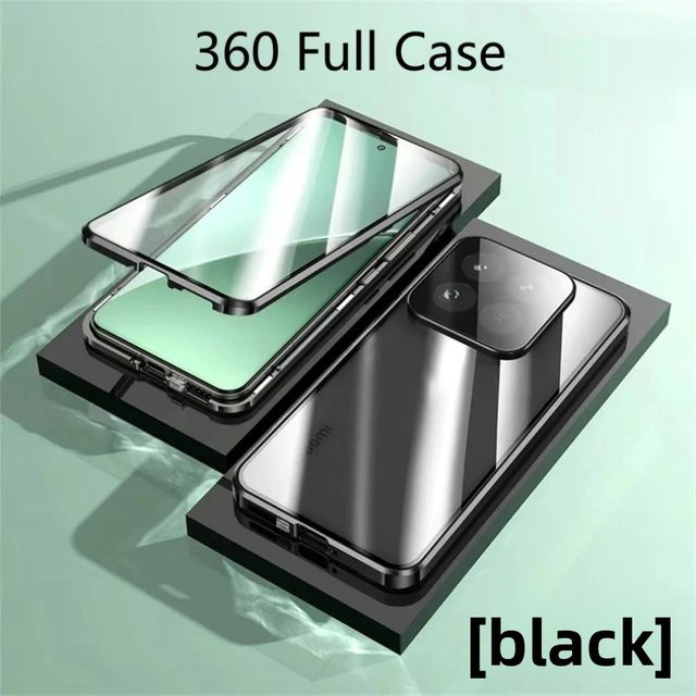 Xiaomi Magnetische 360 Grad Schutzhülle mit Temperierglas für Xiaomi 15T Pro, 14T, 13T und 15 Ultra Pro in Silber - Bild 1