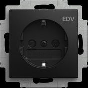 Busch-Jaeger Steckdoseneinsatz 20 EUCB DV 915 in Schwarz für den Einbau, bündig montiert - Bild 1