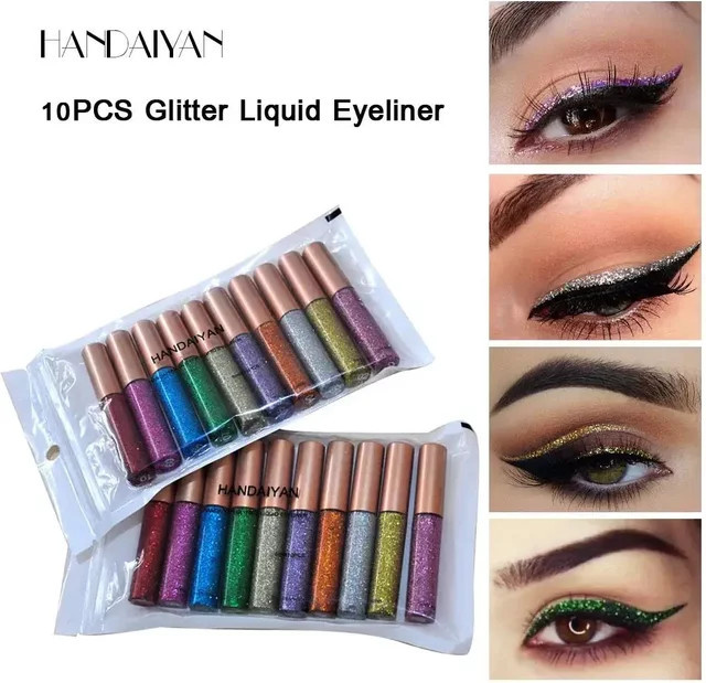 Handaiyan Eyeliner-Set, flüssig, Metallic, 10-teilig, Unisex - Bild 1