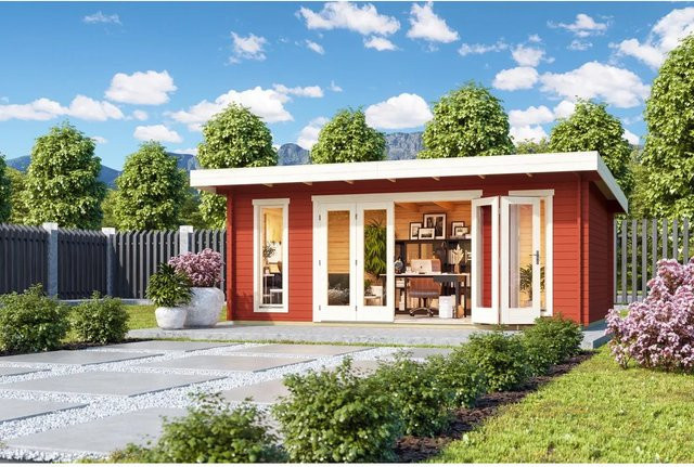 Lasita Maja Gartenhaus Sussex Pultdach Schwedenrot B/H/T: 630 x 239,4 x 470 cm - Bild 1