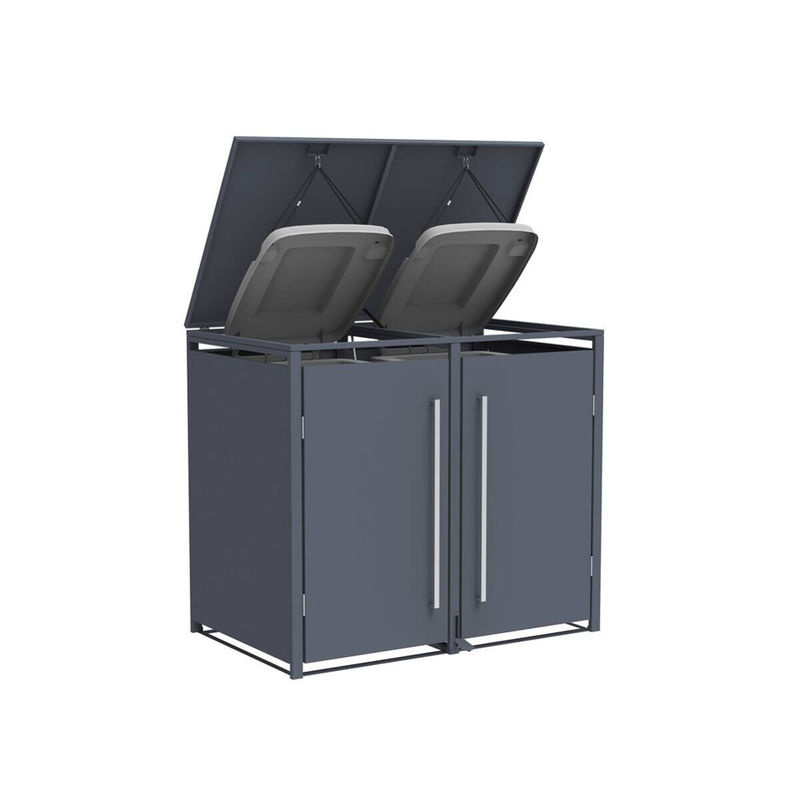 Westmann Mülltonnenbox Pedura 2 für 2x 240L mit Fußpedal Anthrazit B/H/T: 132 x 116 x 80 cm - Bild 5