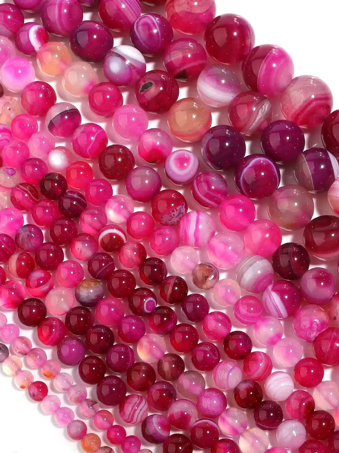 lingsai Achatperlen, rosa Naturstein, Unisex - Bild 6