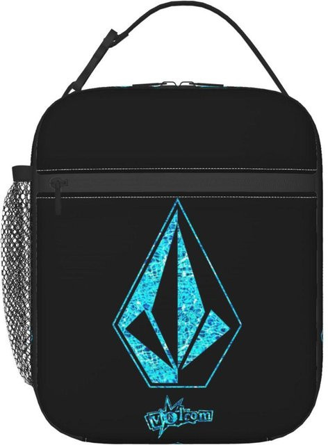 Volcom Logo Isolierte Lunchtasche für Kinder, Thermische Kühltasche und auslaufsicherer Lunchbox-Behälter, Schwarz - Bild 1