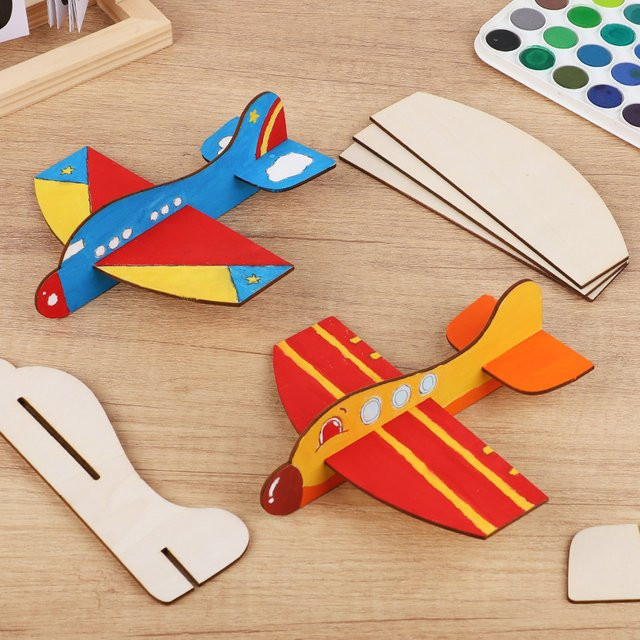 ZQNYCY Holz Blank Flugzeug DIY Handwerk, Holz, 1-5-teiliges Set - Bild 1