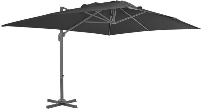 Furnicato Ampelschirm mit Aluminiummast aus Polyester in Anthrazit, B: 400 cm, T: 300 cm, H: 268 cm - Bild 1