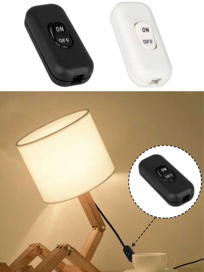 AOKIN Inline-Kabelschalter mit schwarzem Knopf, 6A 250V Ein/Aus-Schalter für Tischlampen und Schreibtischleuchten - Bild 6