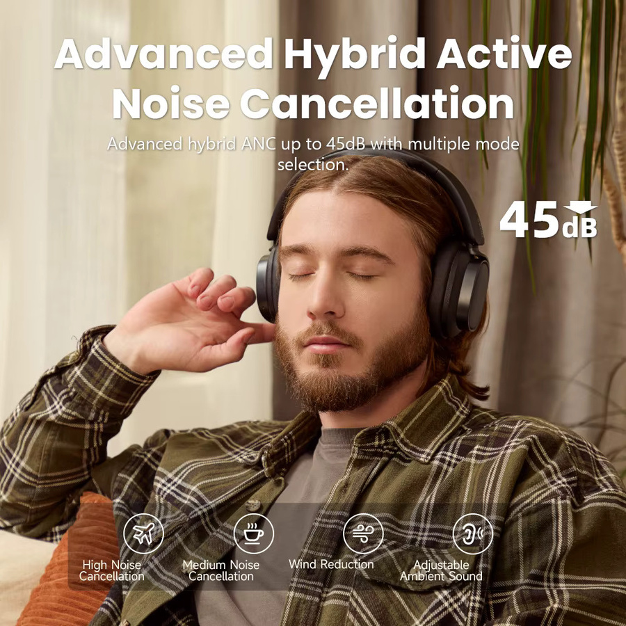Edifier ES850NB Kabelloser Over-Ear-Kopfhörer mit Hybrid-ANC, Hi-Res LDAC und Bluetooth V5.4 in Schwarz oder Pink - Bild 3