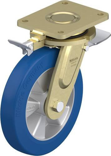 Blickle Lenkrolle LS-ALBS 250K-ST-RI4 mit Feststeller in Blau und Silber, Rad-Durchmesser: 25 cm, Tragfähigkeit: 850 kg - Bild 1
