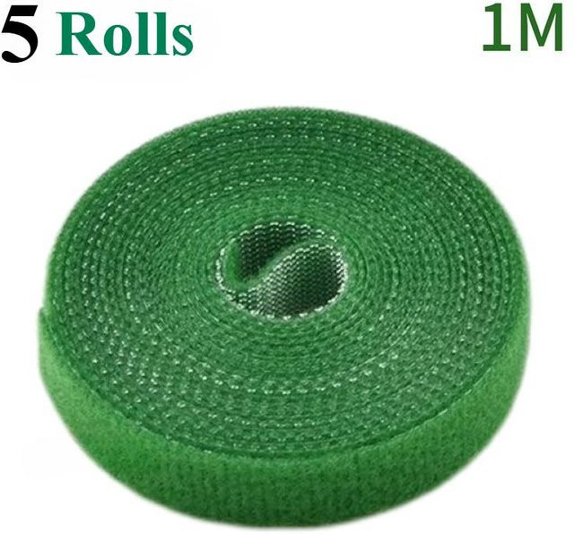 DHDH Pflanzenbinder aus Nylon in Grün, 10 Rollen verstellbare Pflanzenbandage mit Haken und Schlaufen zur Pflanzenstütze für Garten und Zimmerpflanzen - Bild 1